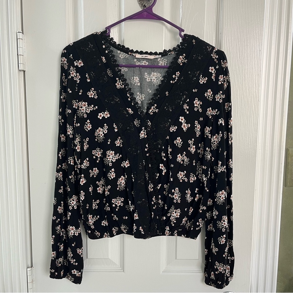 Black Floral Blouse